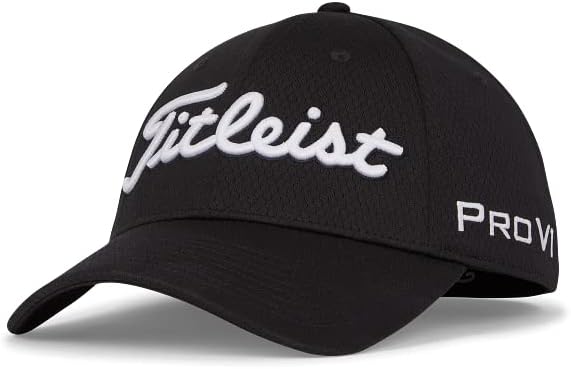 Titleist Golf Tour Elite Hat Black White Hero Image
