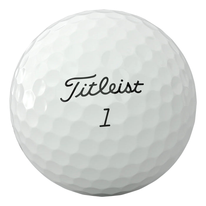 White Titleist Pro V1 golf ball with the Titleist script logo and black play number 1