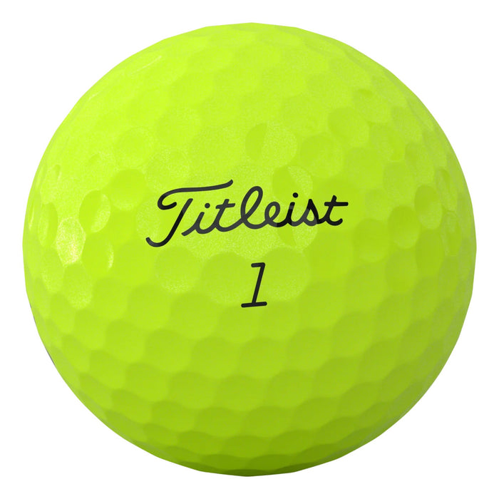 High Optic Yellow Titleist Pro V1 golf ball with the Titleist script logo and a black play number
