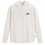 Front view of the Swannies Indiana Camden Golf Hoodie in Vintage-White with a maroon Indiana logo on the left chest