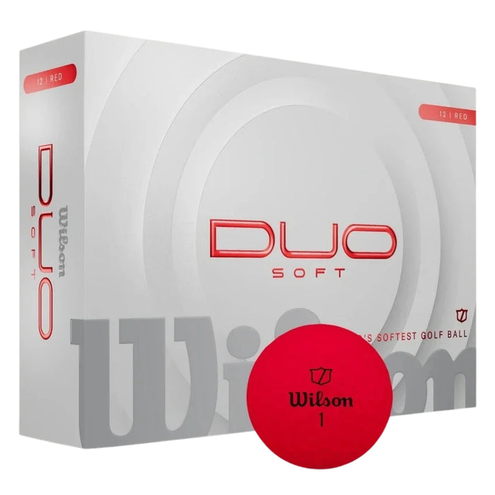 Red Wilson DUO Soft 12-ball box with a red ball marked 1 in front