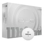 Wilson DUO Soft Golf Balls in white, 12-ball box with a white ball marked 1 in front