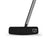 Face-on view of the Wilson Infinite South Side putter showing the black milled face, white shield logo and short hosel
