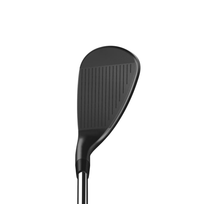 Wilson Infinite wedge face seen from above, toe up, showing black satin finish and grooves