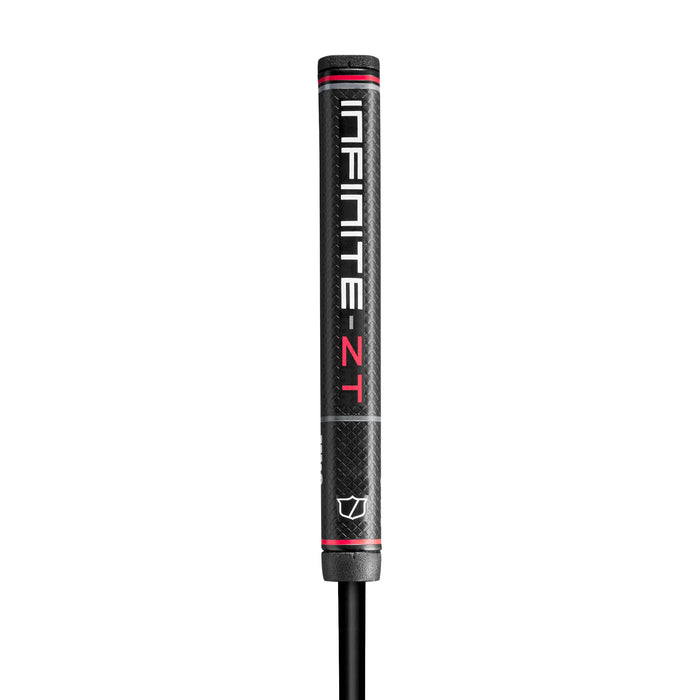 Black Wilson INFINITE-ZT midsize putter grip with red and white accents and shield logo