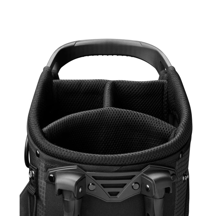 Top view of the Wilson Profile stand bag showing mesh-lined club dividers and carry handle