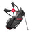 Wilson Profile stand bag in black and gray with red accents, dual shoulder straps and stand legs open