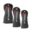 Three Wilson Profile headcovers in black and heathered gray, marked 1, 5W and 5H