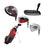Small Wilson Profile JGI junior clubs in red: driver, short iron, wedge and putter with the stand bag
