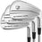 Three Wilson Staff Model XB irons stacked, back view showing brushed satin heads and STAFF MODEL lettering