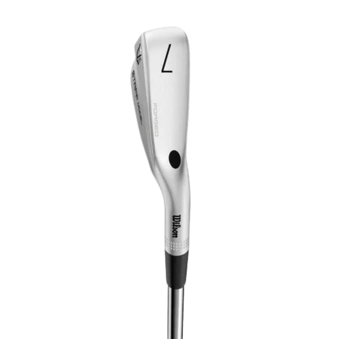 Sole and heel view of a Wilson Staff Model XB iron showing the satin head, hosel and black ferrule
