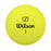 Yellow Wilson Staff Model X ball showing the Wilson script, shield logo and red number 1