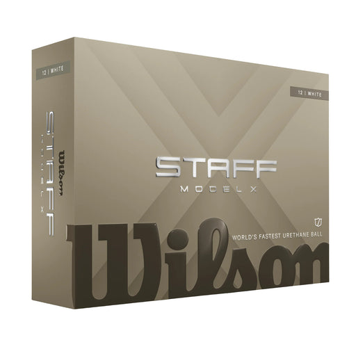 Wilson Staff Model X Golf Balls in white, 12-ball box marked 12 | WHITE with World's Fastest Urethane Ball text